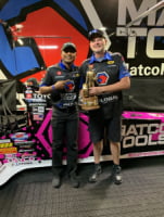 Edd, with his client, Top Fuel Champion Antron Brown, after Antron’s win at Las Vegas Motor Speedway in October, 2020.